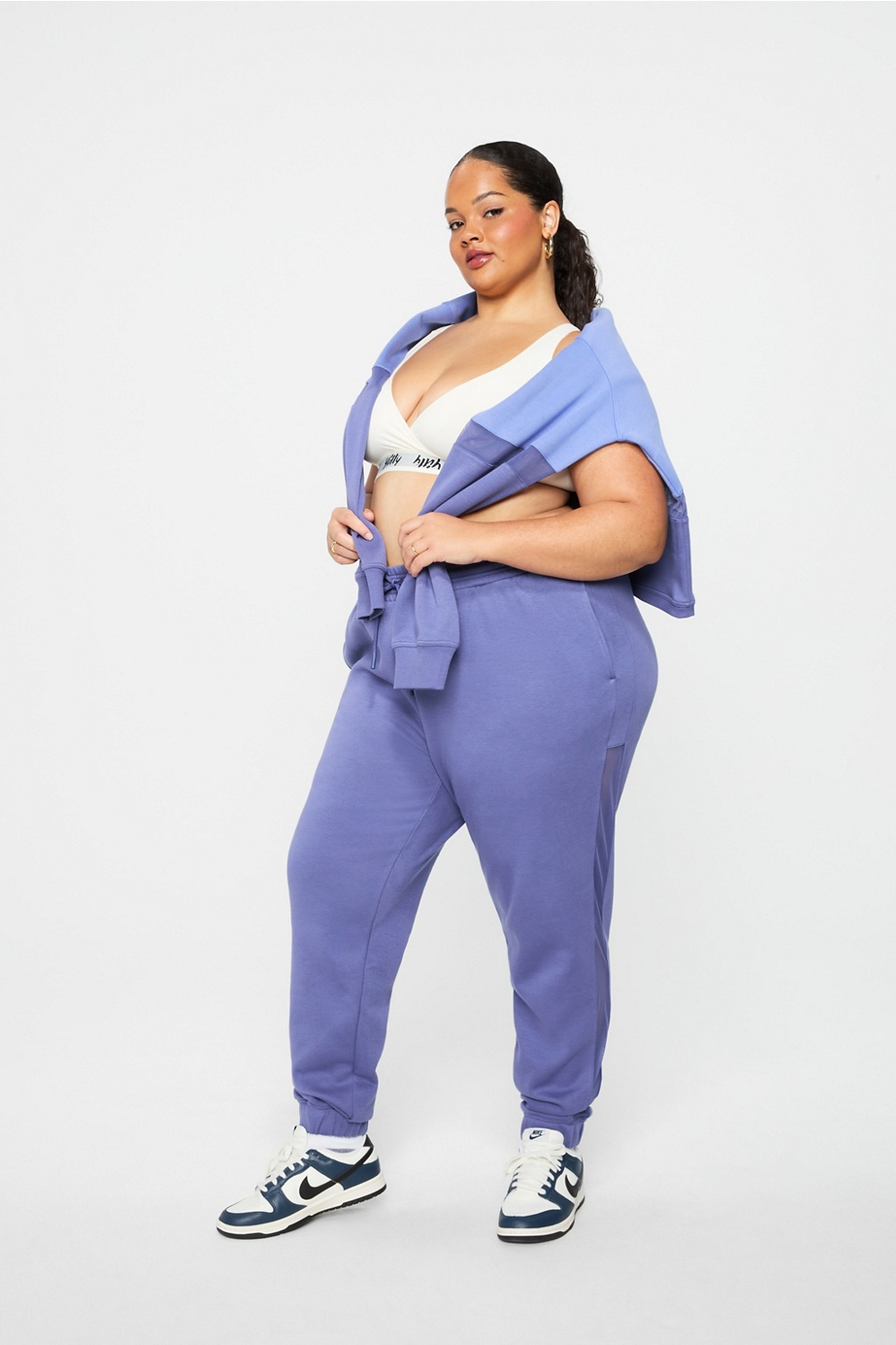 Cozy Fleece Mesh-Paneled Jogger