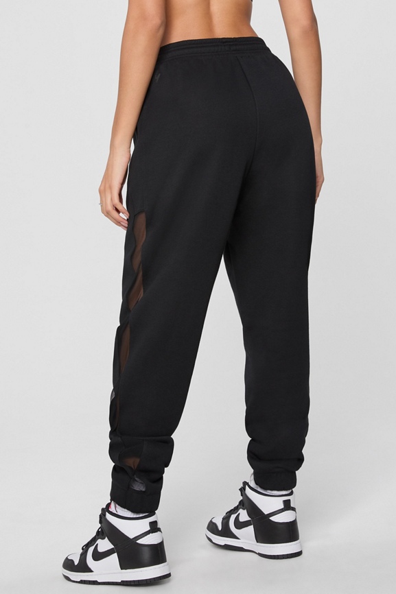 Cozy Fleece Mesh-Paneled Jogger