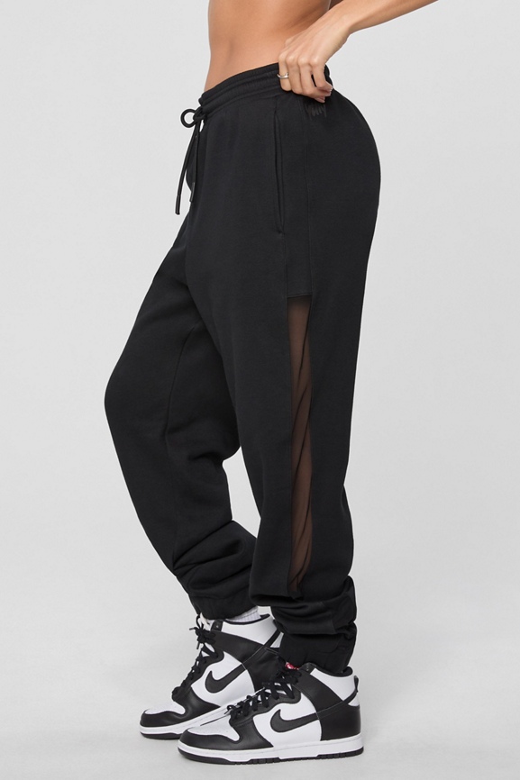 Cozy Fleece Mesh-Paneled Jogger