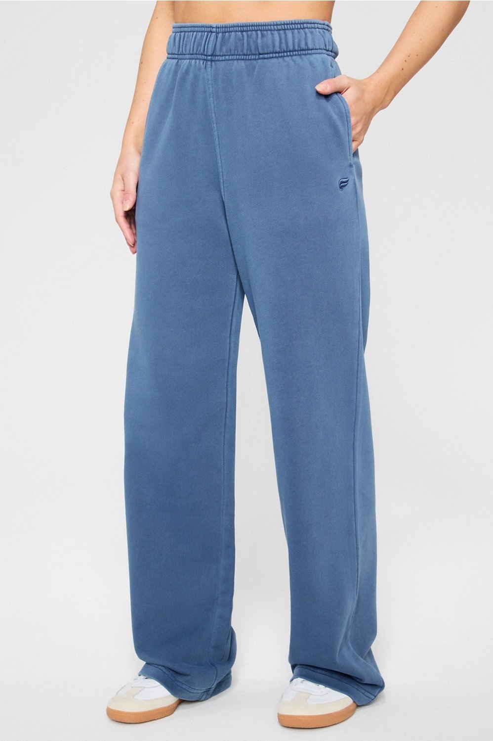 Year Round Terry Wide Leg Trousers Womens Blue XXL-1X / | 27 Fabletics-image