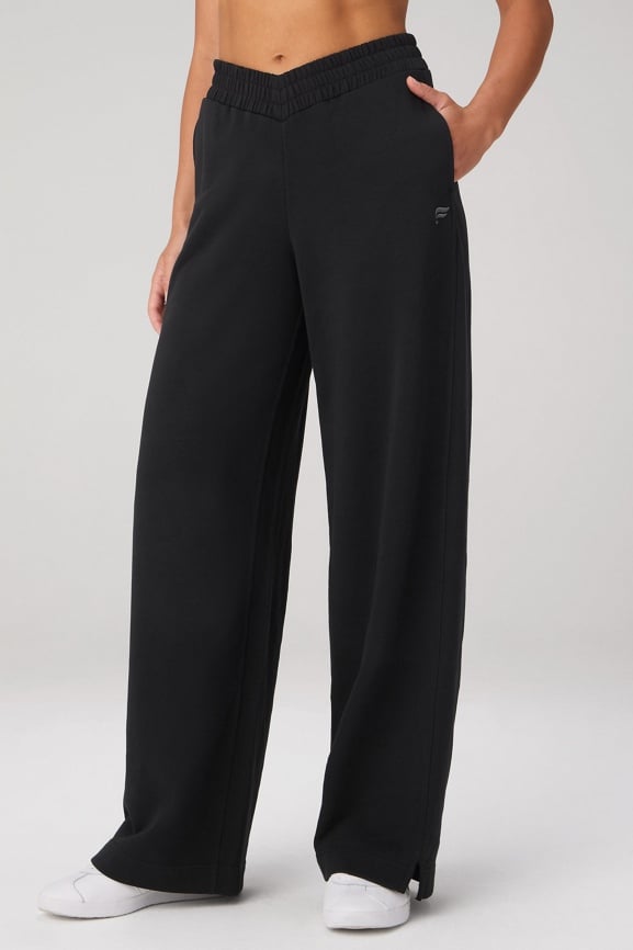 ◇Pleasenofollow◇ Mami Wide Sweat Jogger Black PLEASENOFALLOW Mami Wide Jogger Pants Black / PLEASENOFALLOW