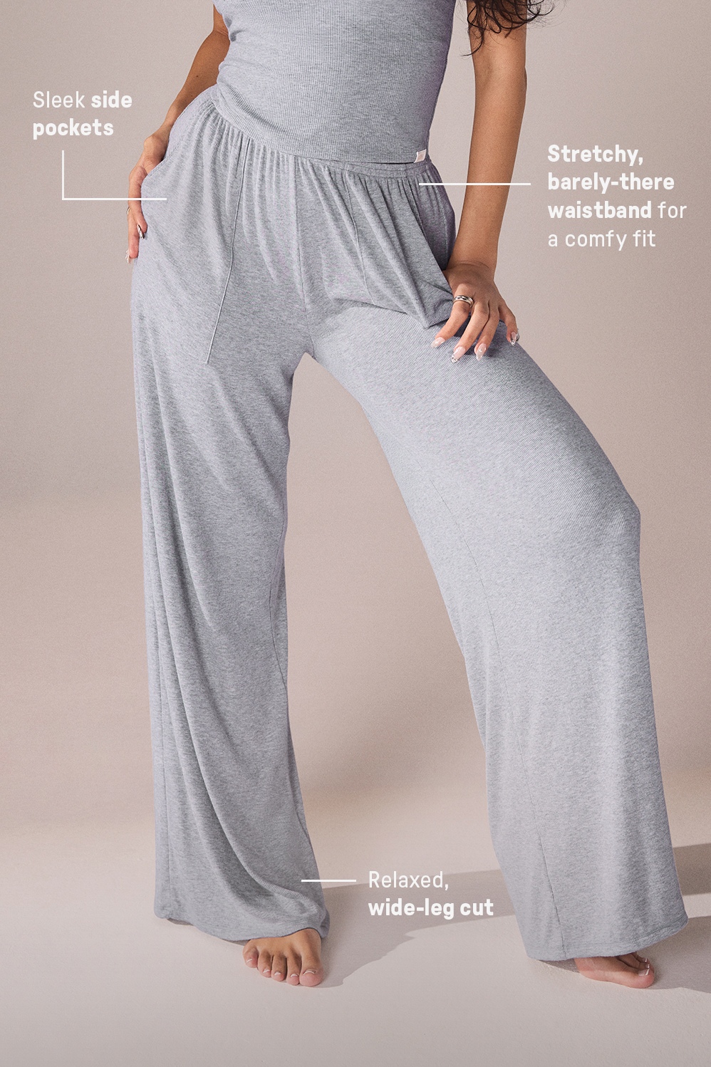 Soft Rib Wide Leg Pant