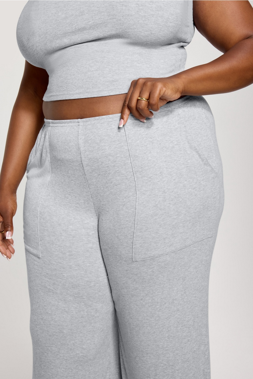 Soft Rib Wide Leg Pant