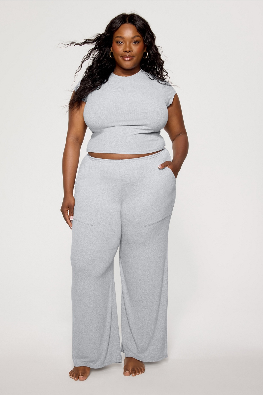 Soft Rib Wide Leg Pant