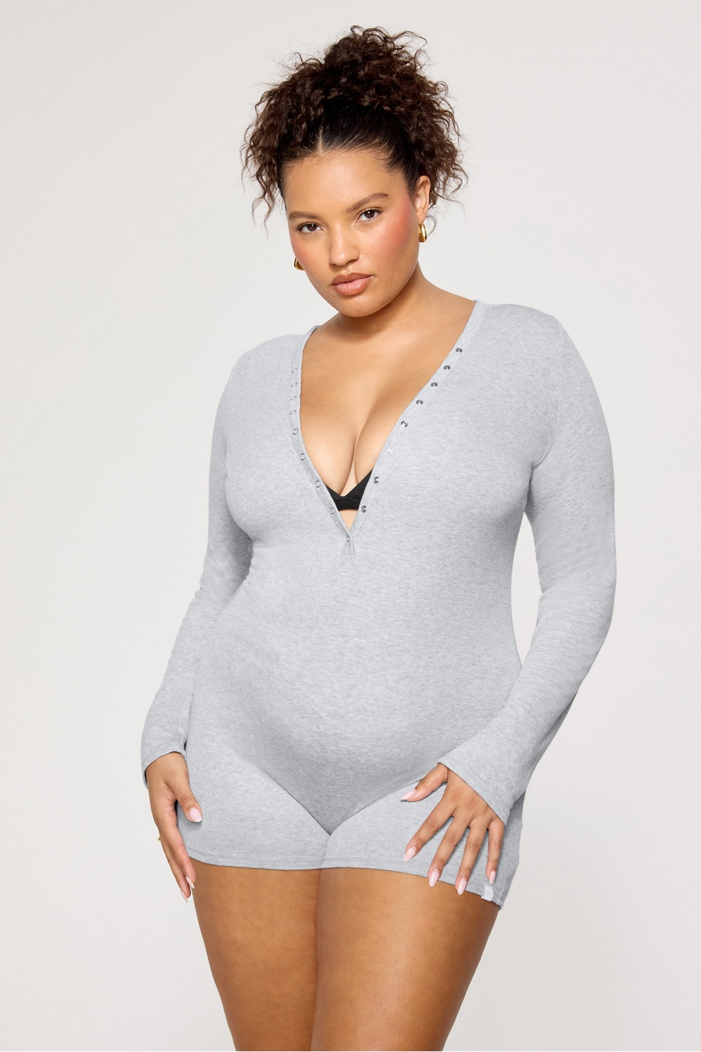 Soft Rib Henley Onesie
