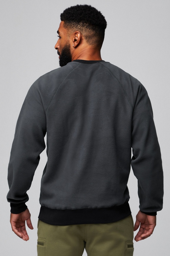 Oasis rib shoulder crew neck sweater in gray