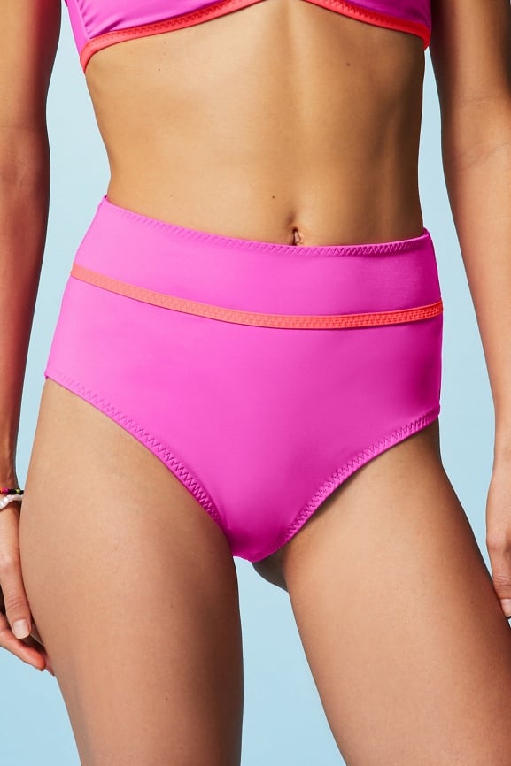 Pink high waisted bathing suit bottoms online