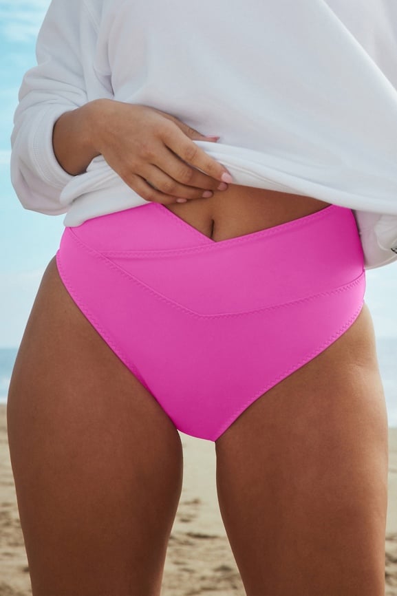 High Waisted Cross Over Swim Bottom