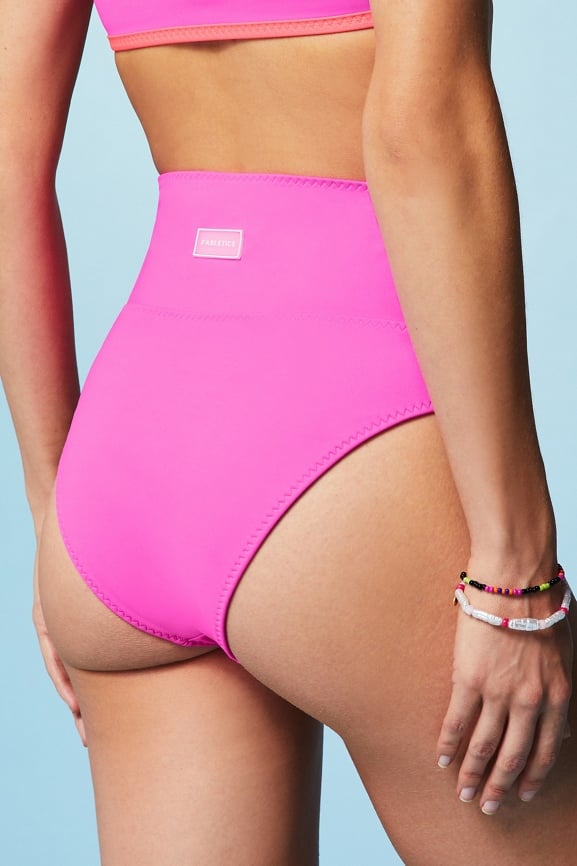 Neon Color Block Strappy Bikini – style-11128