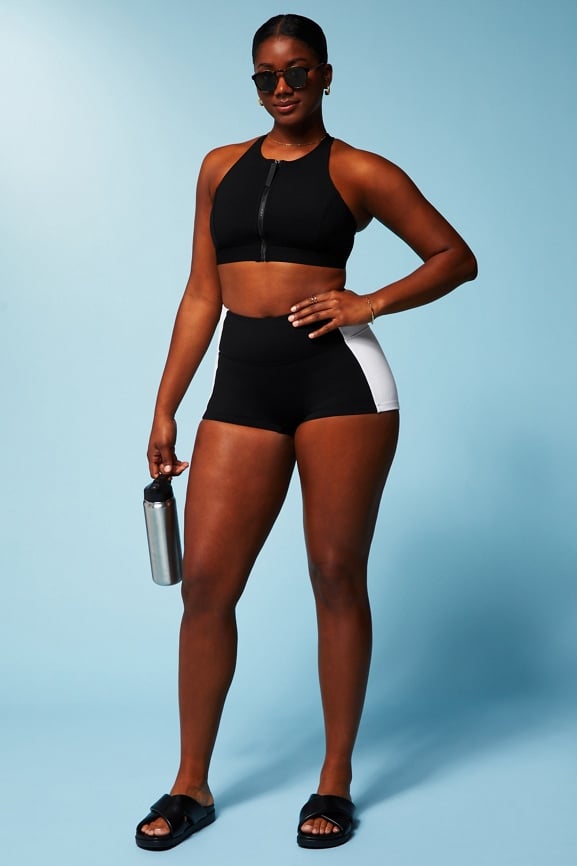 High Tide Zip-Front Swim Top
