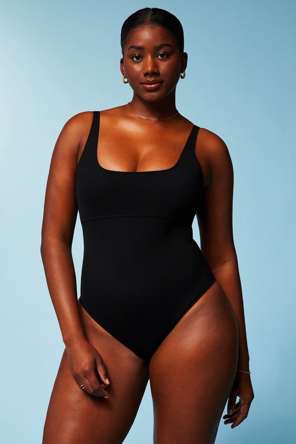 Zip-Front Racerback Shaping One-Piece Swimsuit