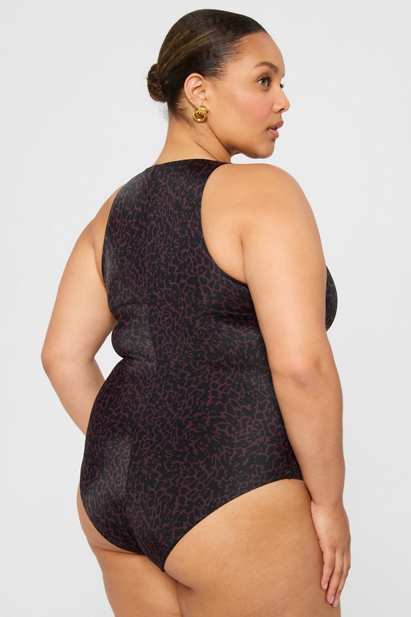 Zip-Front One-Piece Swimsuit