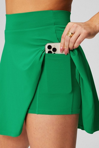 Green flounce cheap mini skirt