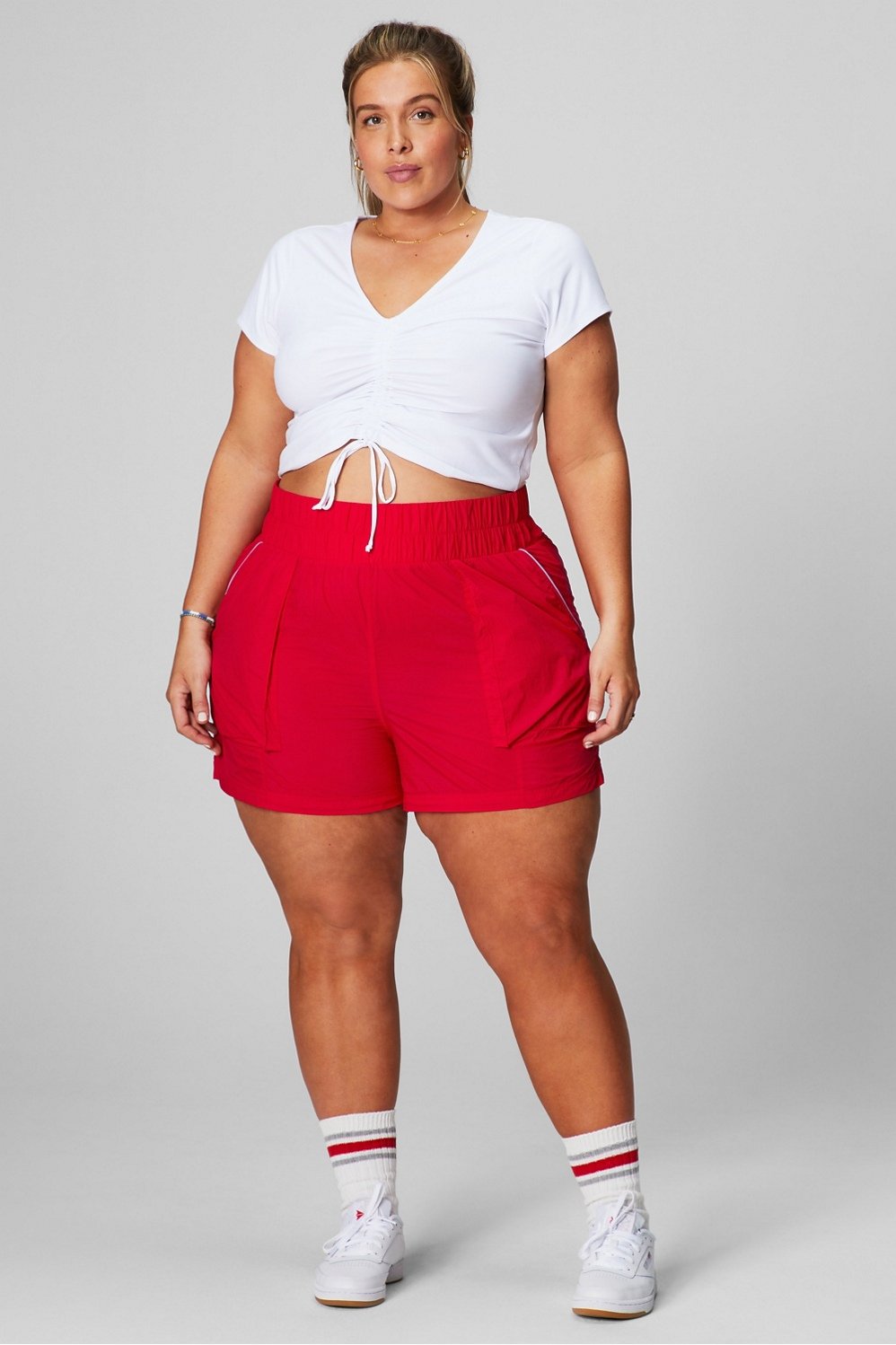 Ultra High-Waisted Piped Nylon Short