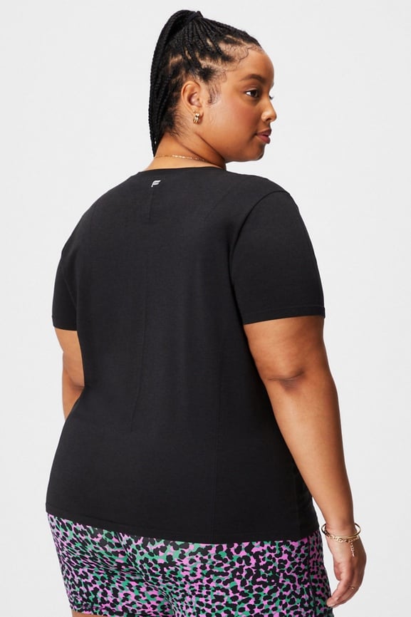 Fabletics  NWT Womens Size M Black Eva Midi Top Cutouts MSRP $49.95