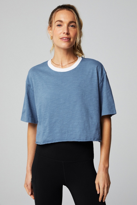 Cotton Slub Cropped Tee