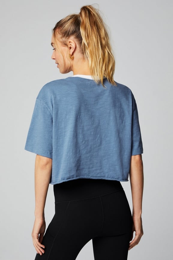Cotton Slub Cropped Tee