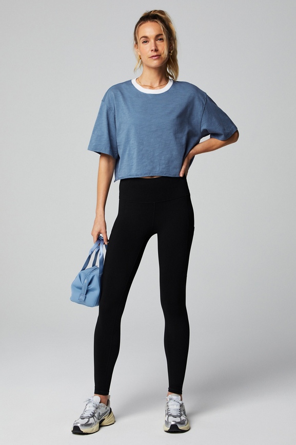 Cotton Slub Cropped Tee