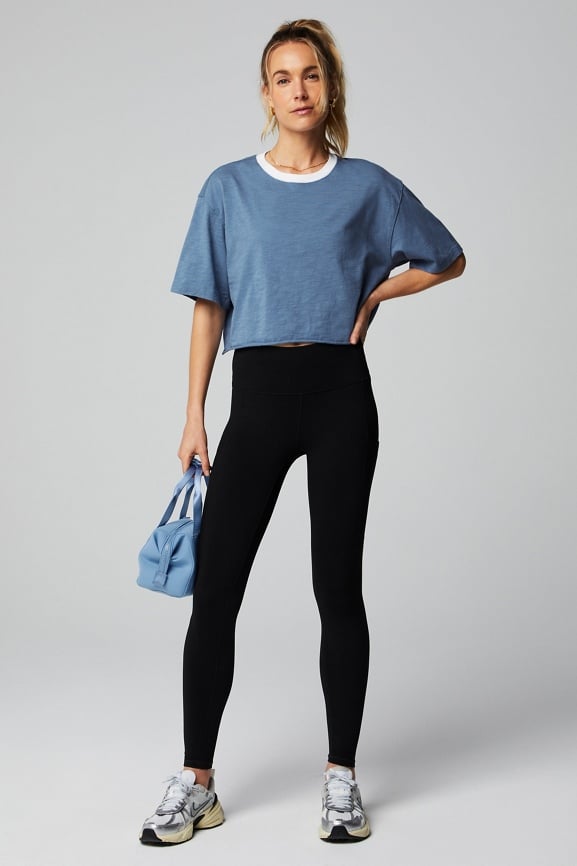 Cotton Slub Cropped Tee