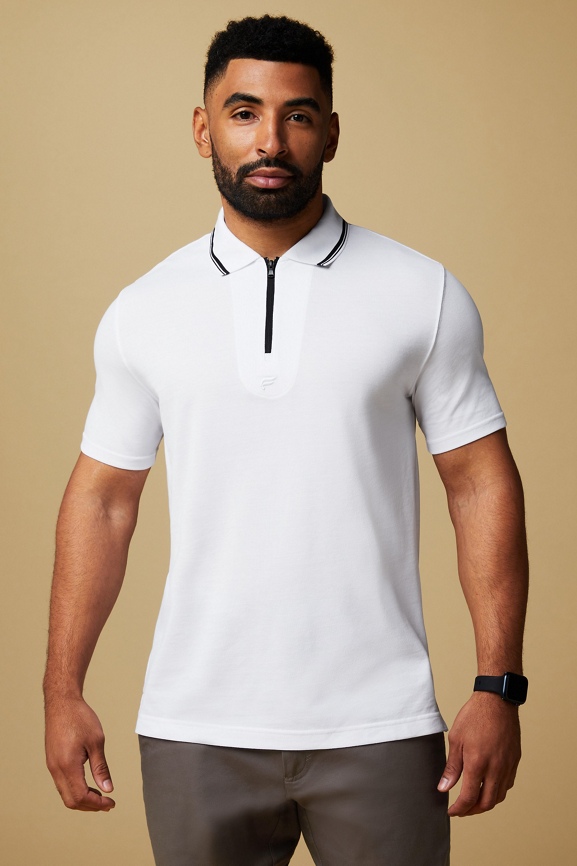 Quarter zip polo shirt sale