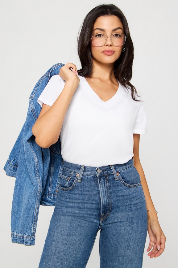 100% Cotton V-Neck Tee