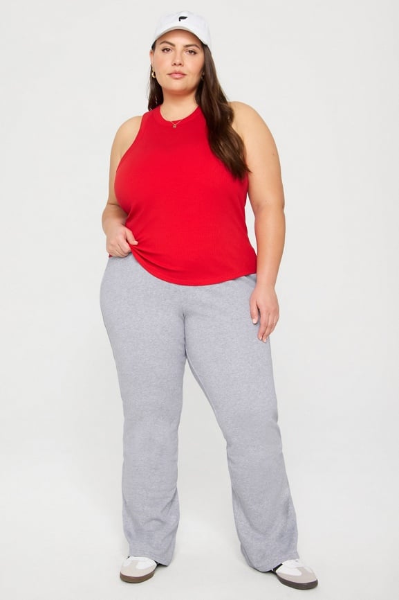 High Neck Rib Built-In Bra Tank