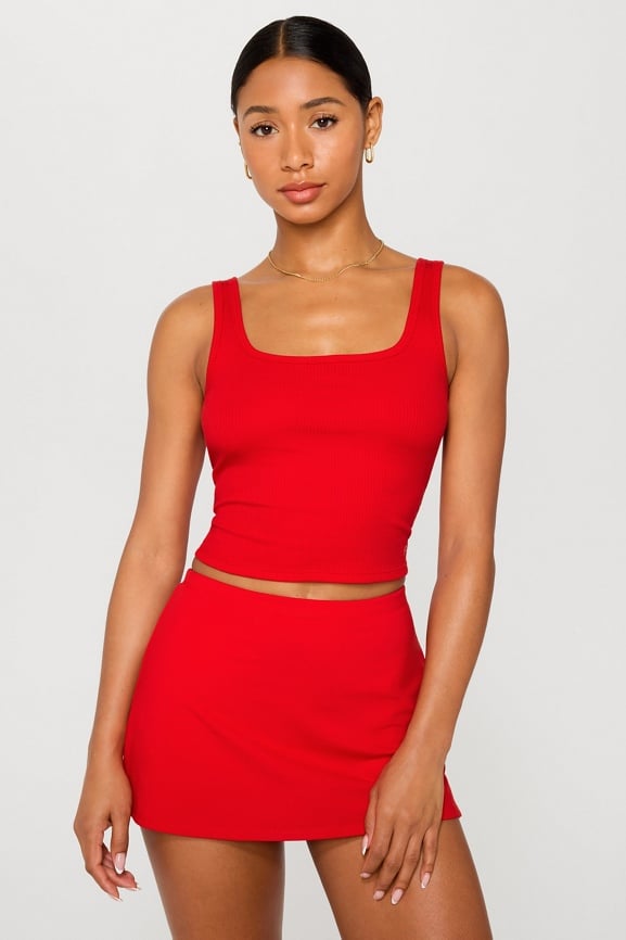 Daily Rib Cropped Square Neck Tank