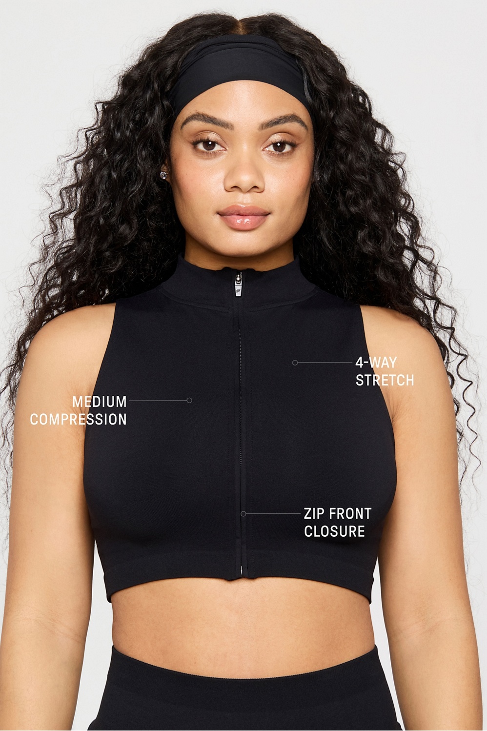 MLB■(W)Basic Slim Fit Cropped Zip-Up★送料込 Sleek Seamless Zip Crop Top - Fabletics