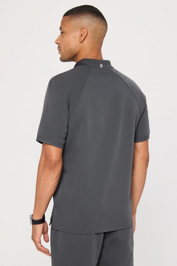 All-Day Scrub Zip Polo