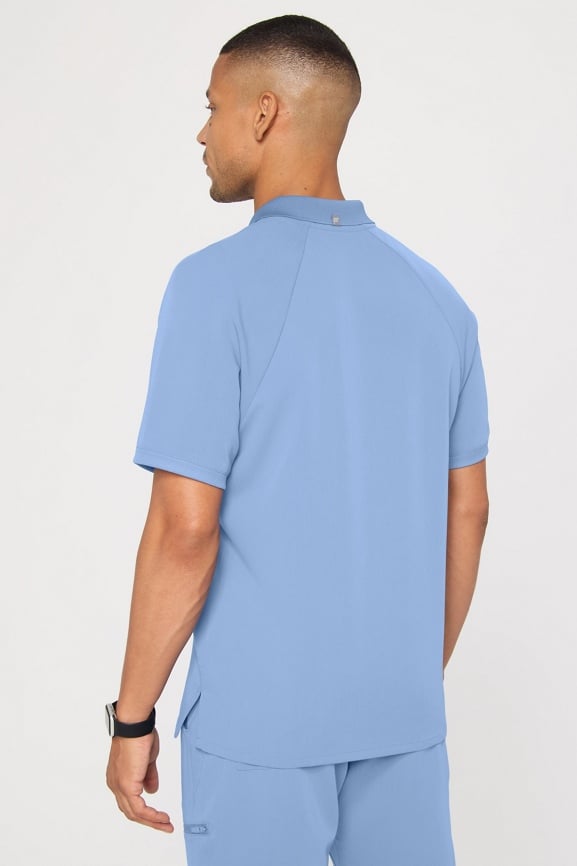 All-Day Scrub Zip Polo