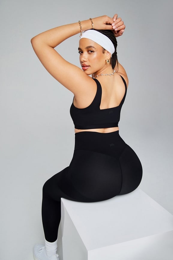 Fabletics Mid-Rise PureLuxe Capri Womens black plus Size 4X