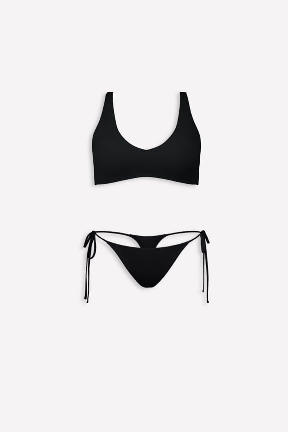 Shaping Swim Plunge Top & Thong Bikini 2-Piece Set