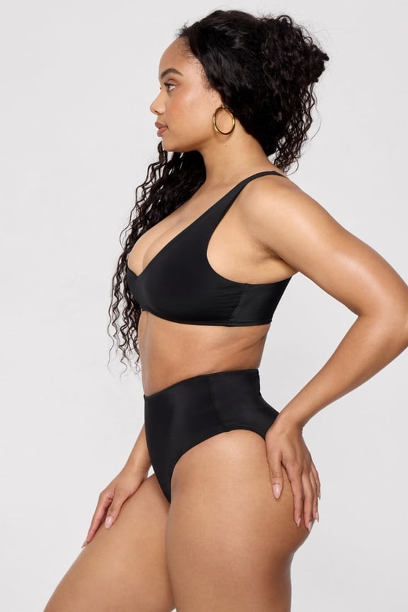 Shaping Swim Plunge Top & Thong Bikini 2-Piece Set