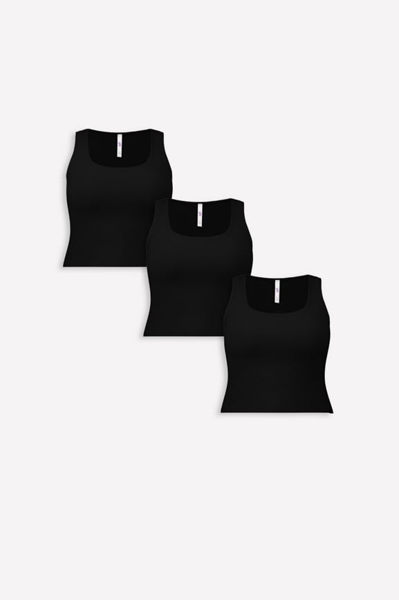 Soft Rib Cropped Tank 3-Pack